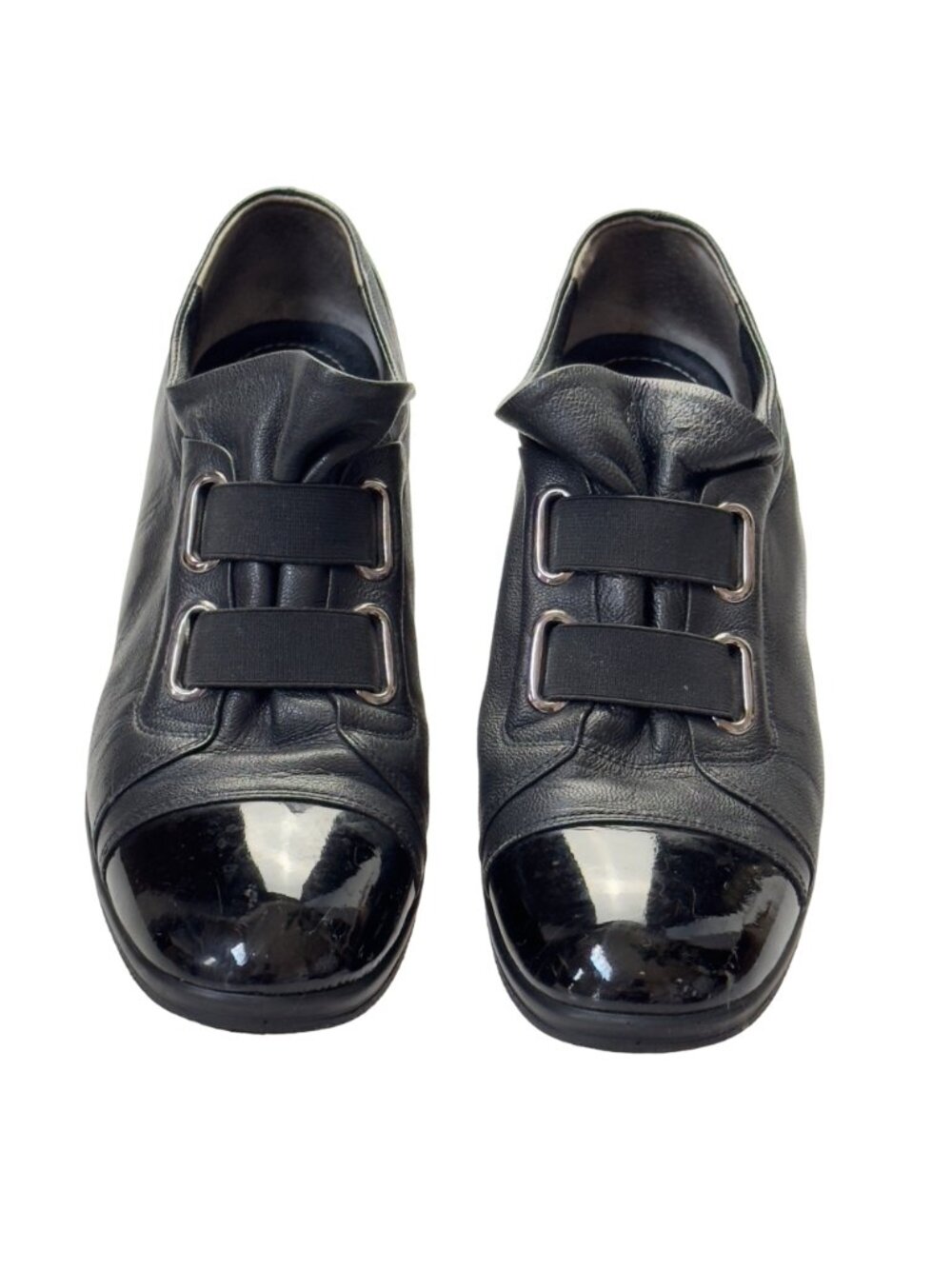 MOOK STYLE Women’s Shoes Black Leather Cap Toe Wedges Heels Size 9.5M - Picture 13 of 13
